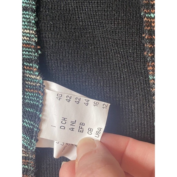 M Missoni Stretch Blazer size 42 - wool blend - green multicolor stripe - Picture 7 of 8